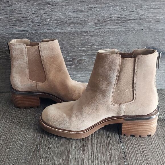 Vince Camuto Kelivena Suede Chelsea Boots in Tortilla Size 7 - Picture 6 of 8